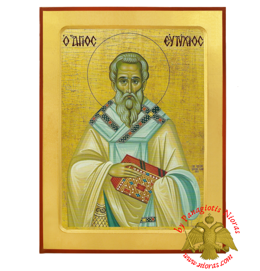 Saint Eutychius, Patriarch of Constantinople Orthodox Byzantine Wooden Icon