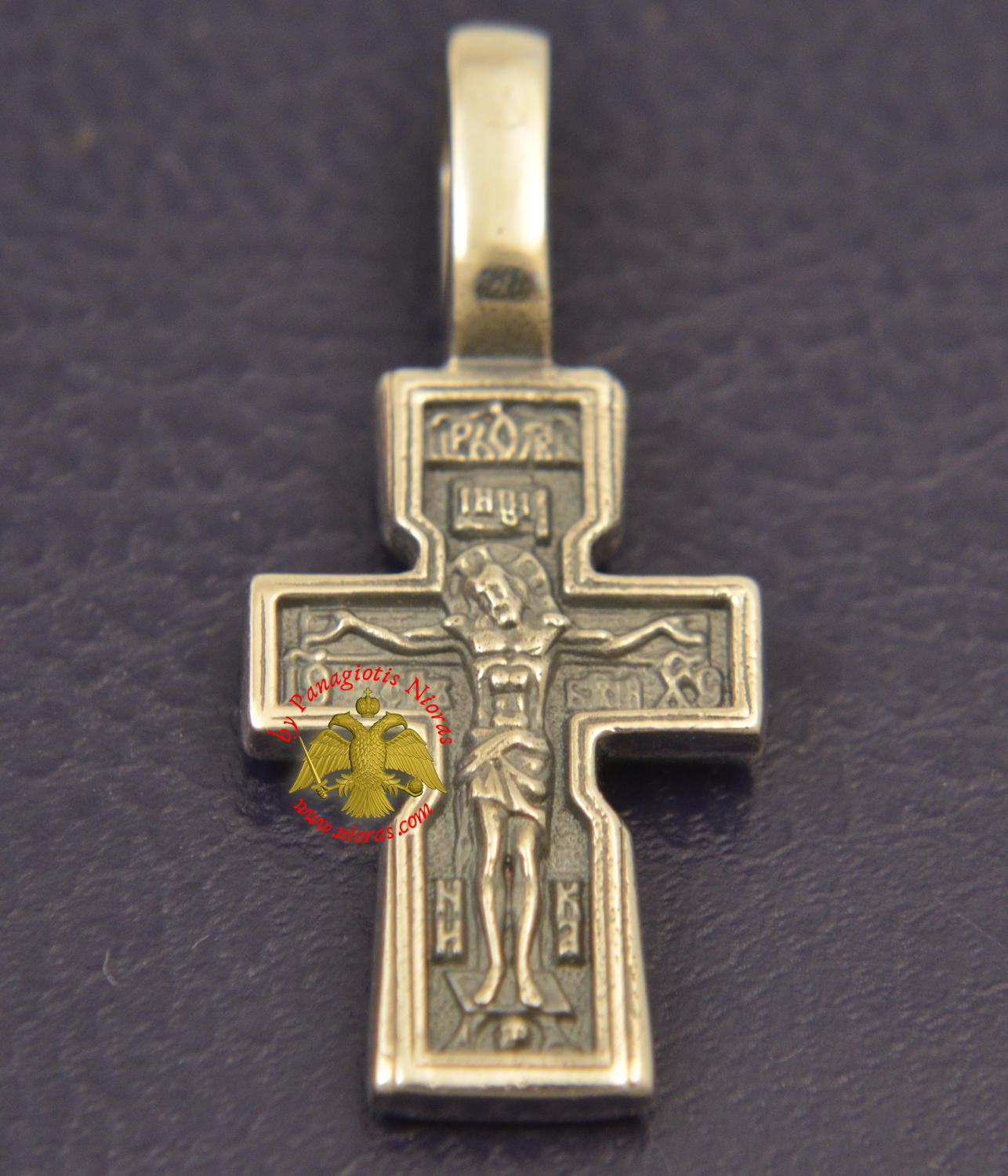 Byzantine Orthodox Cross Motif Russian Double Sided Silver 925 for the Neck