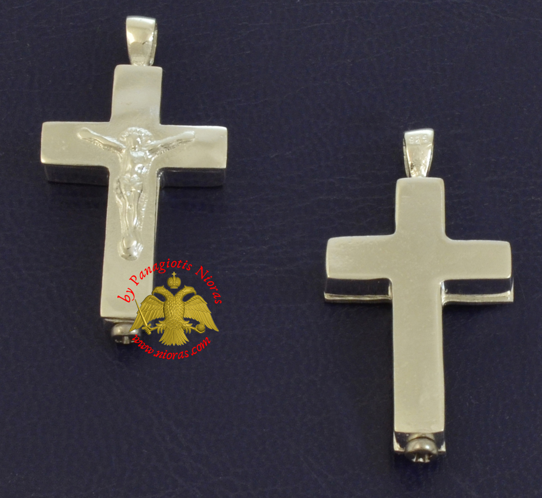 Traditional Byzantine Sterling Silver Cross - Square