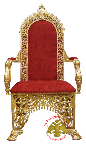 Orthodox Church Chair with Velvet Alouminum 67x62x133cm