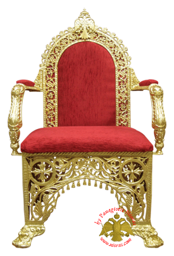 Orthodox Church Chair with Velvet Alouminum 67x62x115cm