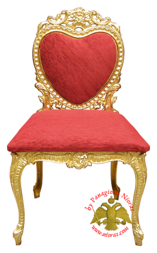 Orthodox Church Chair with Velvet Alouminum 52x45x90 cm