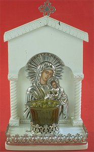 Icon with Oil Lamp B Silver Plated Decor