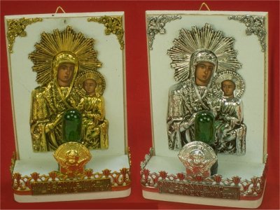 Traditional Orthodox Icon with Electric Lamp I' White Coloured