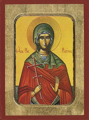 Saint Marina Byzantine Wooden Icon