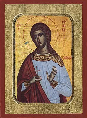 Saint Eunike Byzantine Wooden Icon