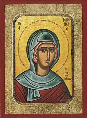 Saint Ifigenia Byzantine Wooden Icon