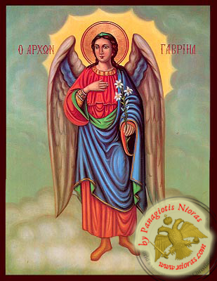 Gabriel Archangel Neoclassical Wooden Icon