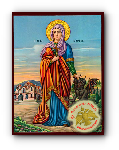 Αγία Μαρίνα Νεοκλασσική Ξύλινη Εικόνα