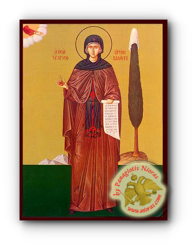 Saint Irene Chrysovalantou Byzantine Wooden Icon