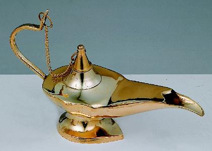 Inlined Brass Style Alladin Oil Lamp 20cm
