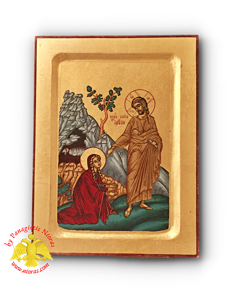 Christ Noli Me Tangere Wooden Byzantine Icon on Canvas