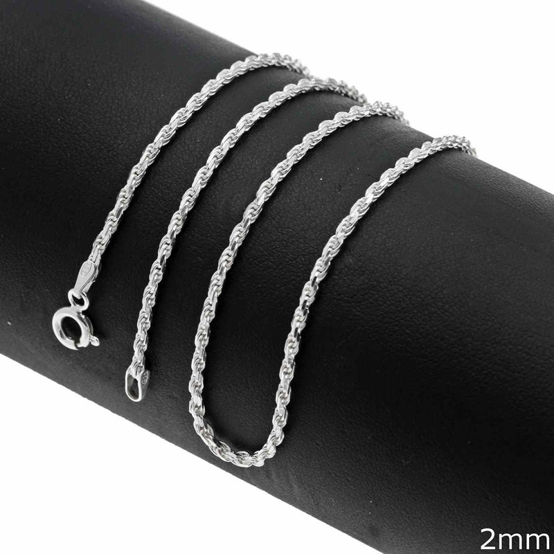 Silver French Rope Chain 2mm - 60cm