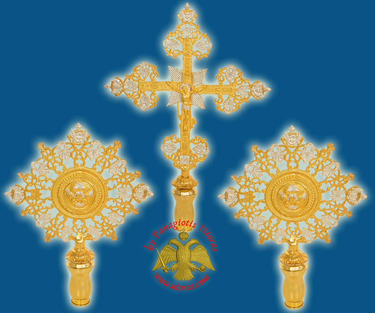 Orthodox Church Cherubim Set Small Exapterigon Casting Gold and Silver Plated