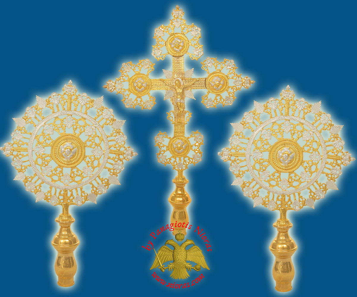 Orthodox Church Cherubim Set Big Exapterigon Casting Gold and Silver Plated