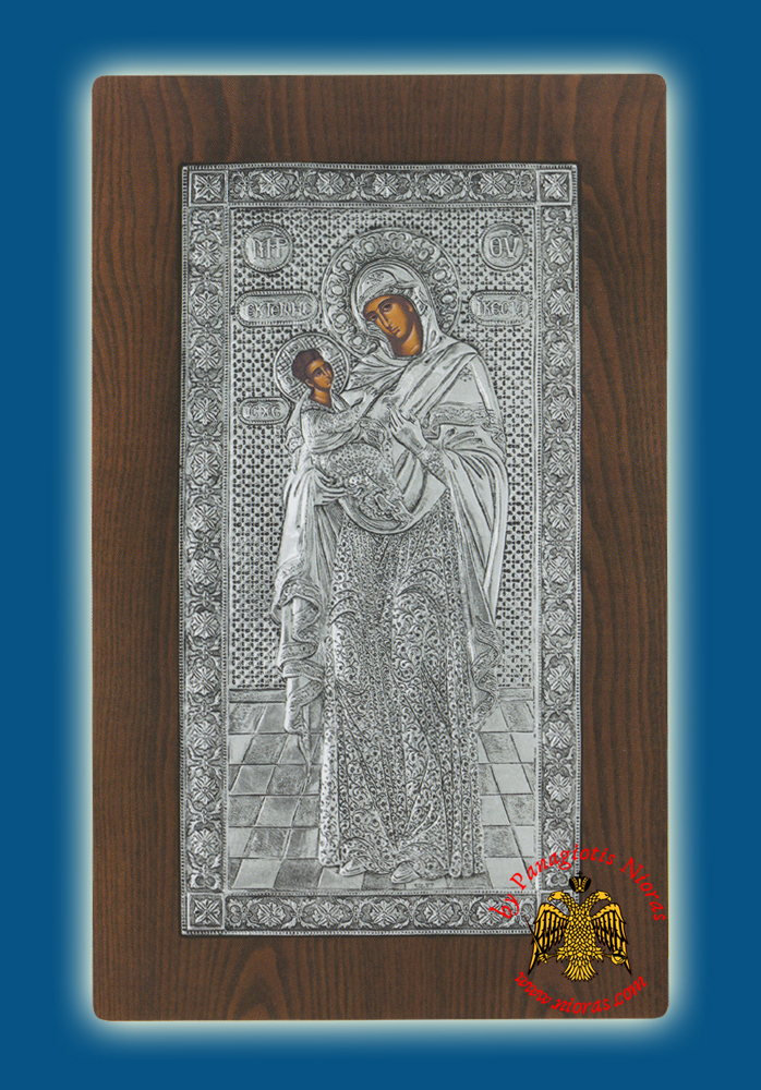 Holy Virgin Mary Theotokos Panagia Ektenis Ikkesia Silver Holy Icon