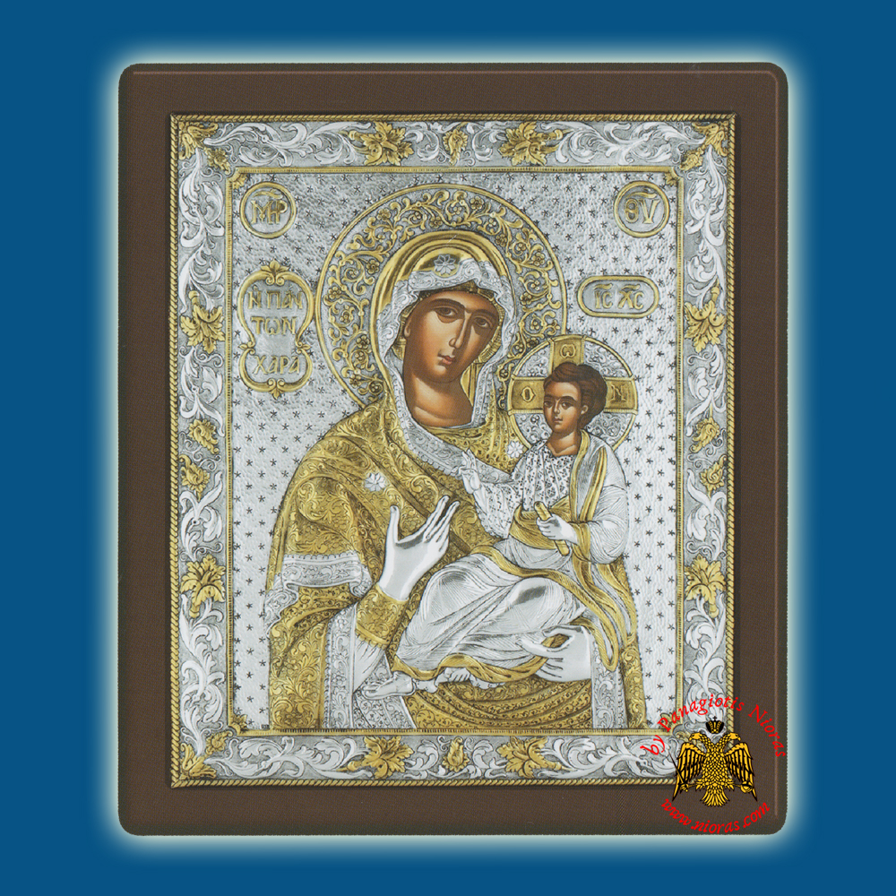 Holy Virgin Mary Theotokos Panagia Joy Of All Silver Holy Icon