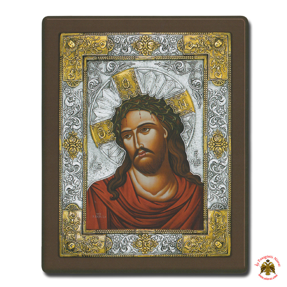Christ Bridegroom Gold Plated Details Silver Holy Icon Hagiography 37x46cm