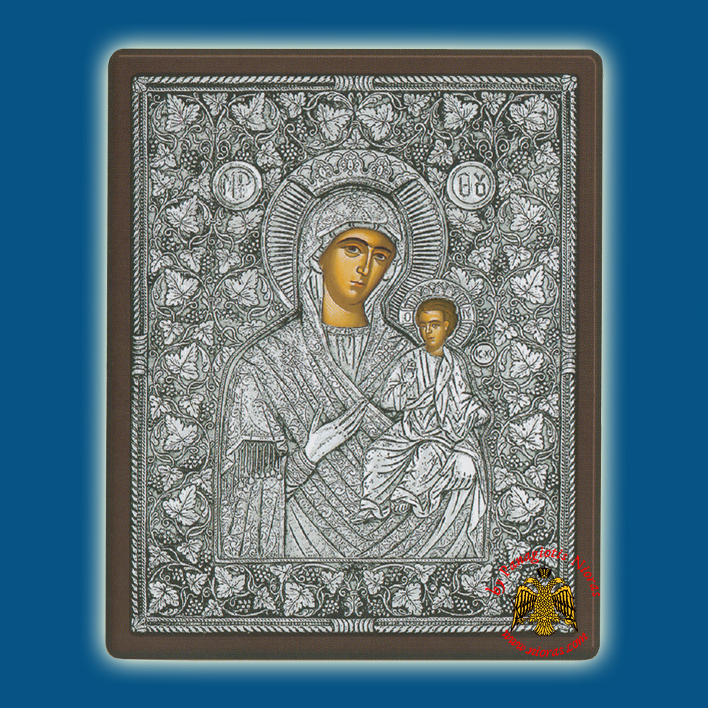 Holy Virgin mary Theotokos Panagia Amolyntos Silver Holy Icon