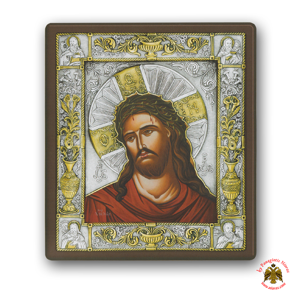 Christ Bridegroom Gold Plated Details Silver Holy Icon Hagiography