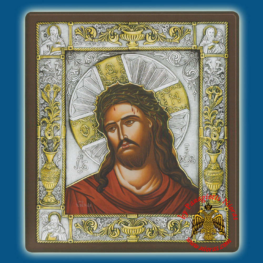 Christ Bridegroom Gold Plated Details Silver Holy Icon Hagiography