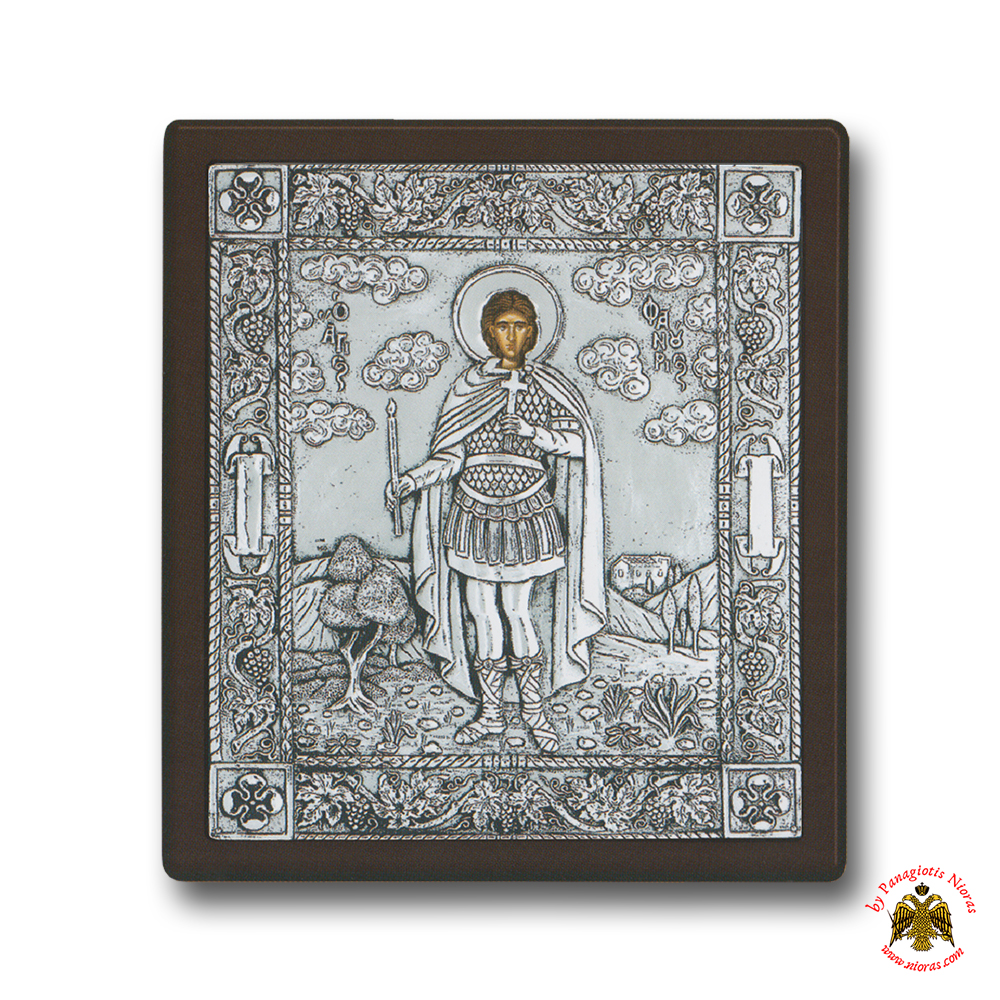 Saint Phanourios Silver Holy Icon