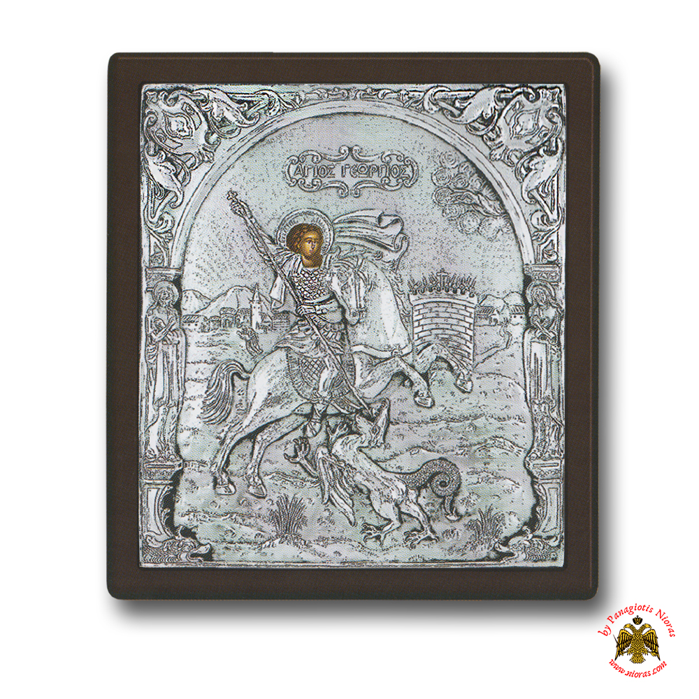 Saint George Silver Holy Icon