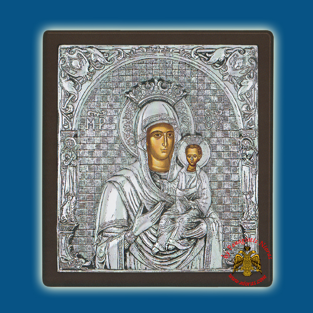 Holy Virgin Mary Theotokos Panagia Amolyntos Silver Holy Icon