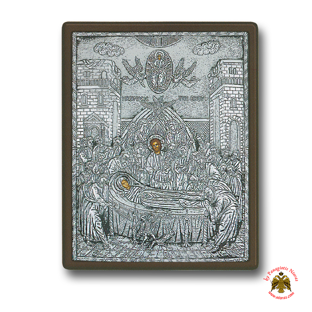 Dormition of Theotokos Silver Holy Icon