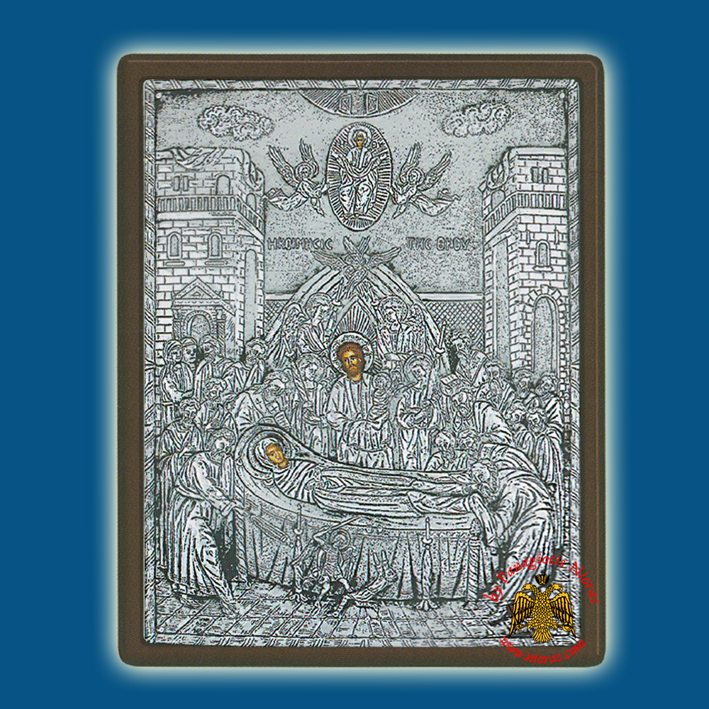 Dormition of Theotokos Silver Holy Icon