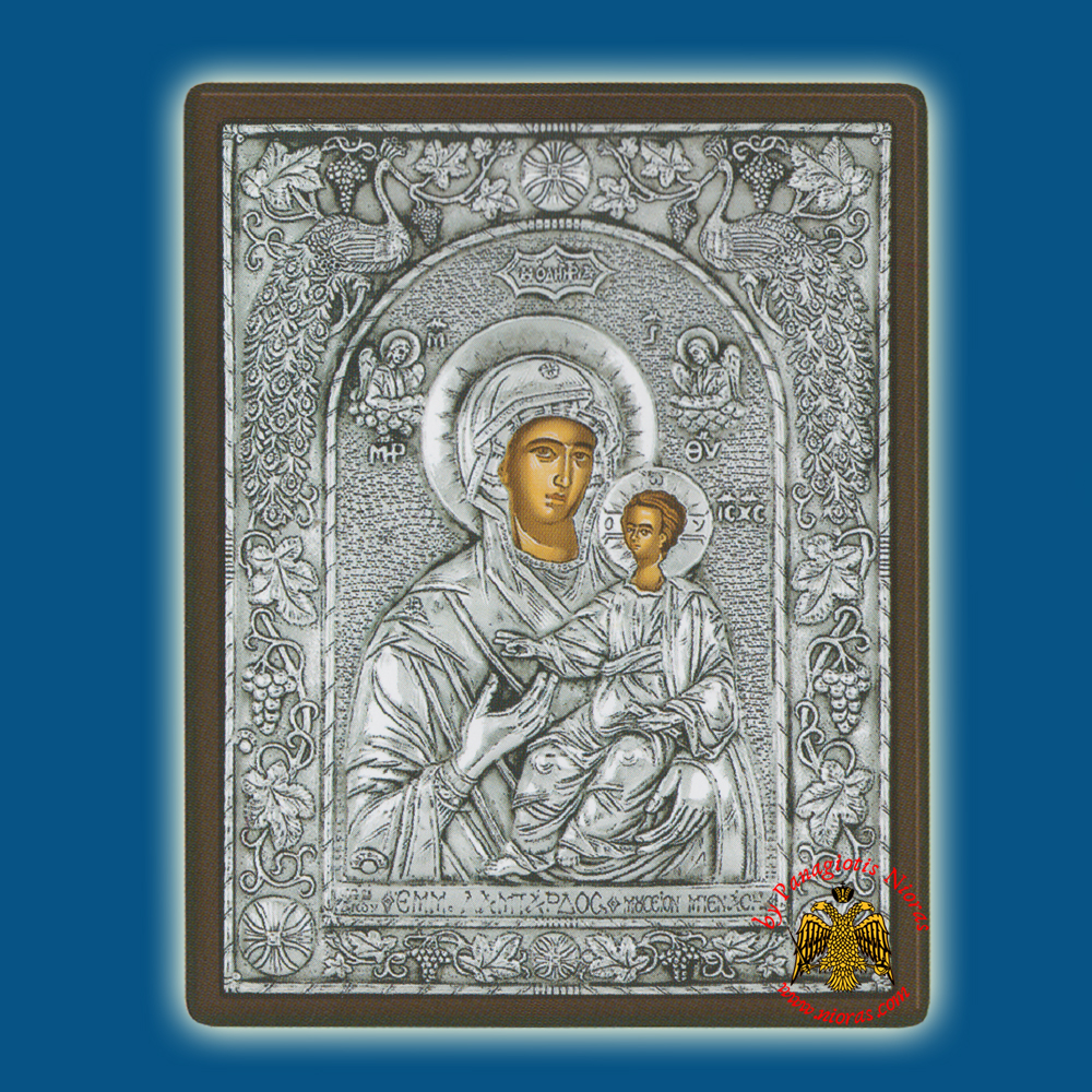 Holy Virgin Mary Theotokos Panagia Hodegetria Silver Holy Icon