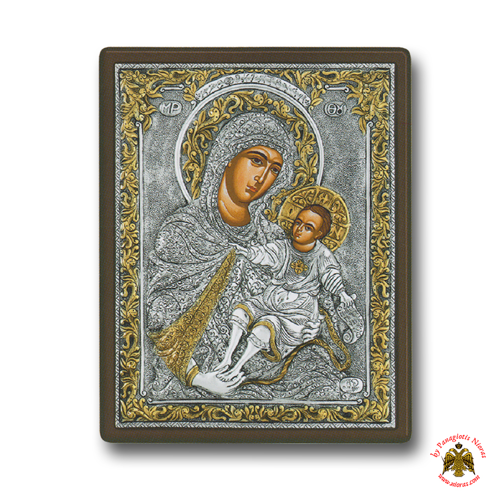 Holy Virgin Mary Theotokos Panagia Vrefokratousa Silver Holy Icon