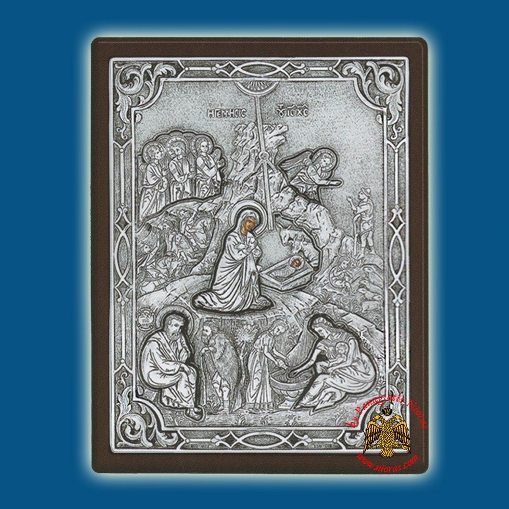The Birth of Christ Silver Holy Icon