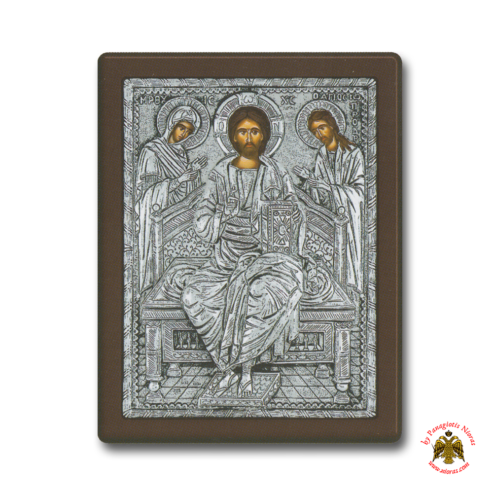 Deisis Of Christ Silver Holy Icon