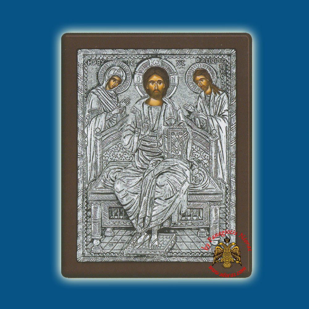 Deisis Of Christ Silver Holy Icon