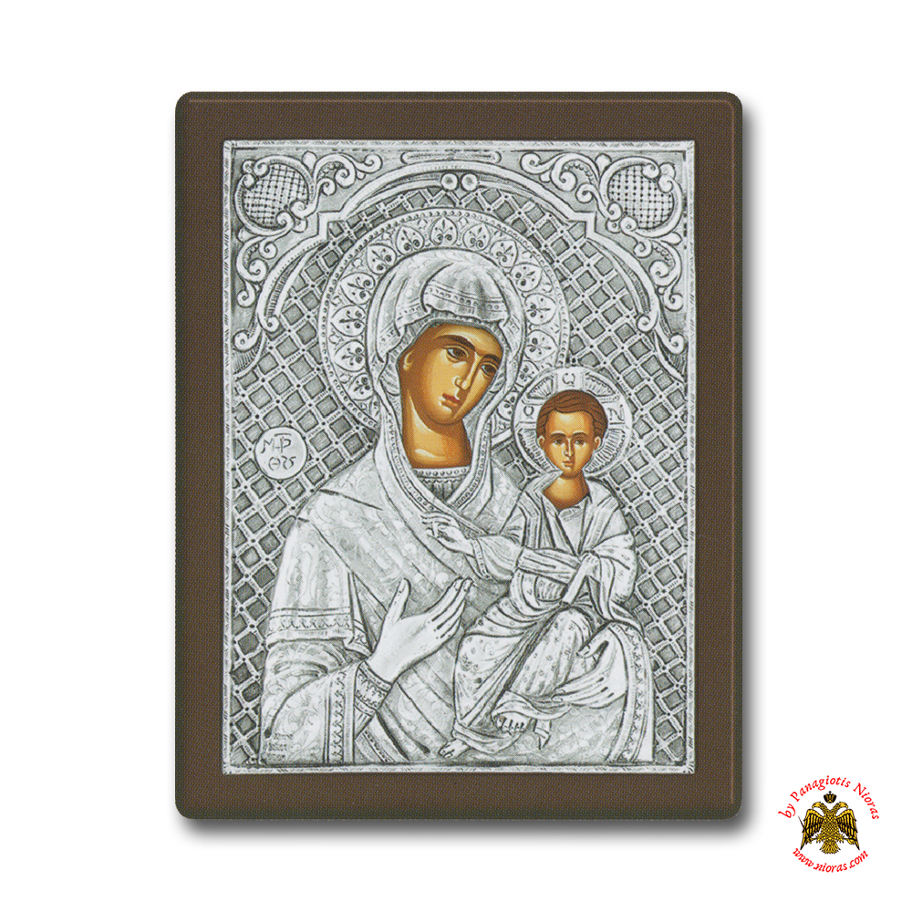 Holy Virgin Mary Theotokos Panagia Hodegetria Silver Holy Icon