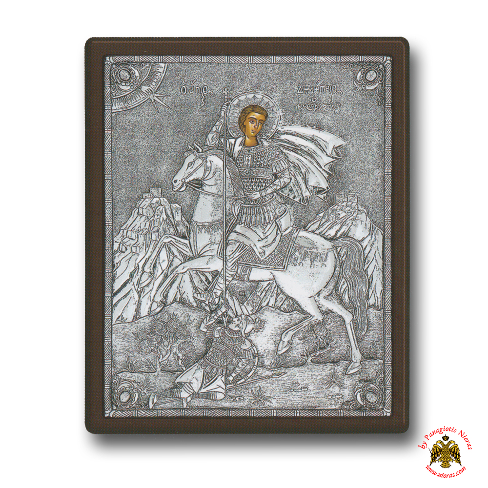 Saint Demetrios Mirovlitis Silver Holy Icon