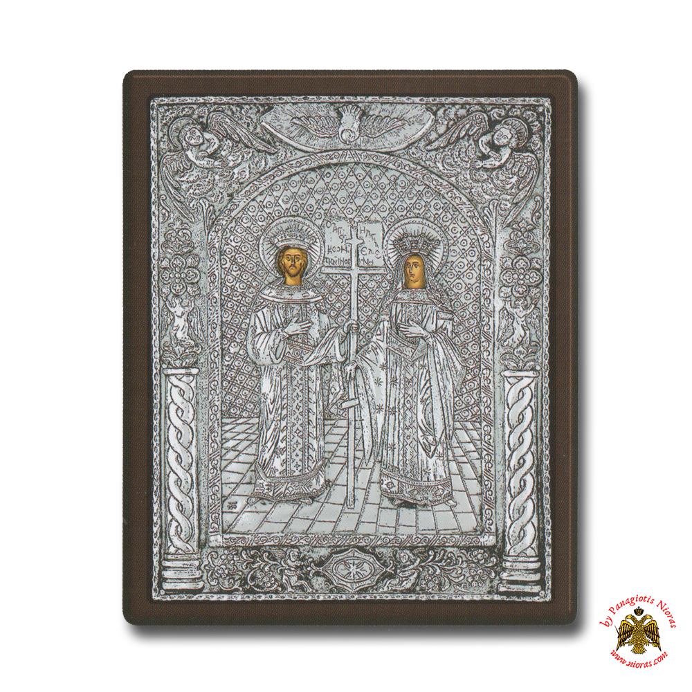 Saints Konstantine & Helen Silver Holy Icon