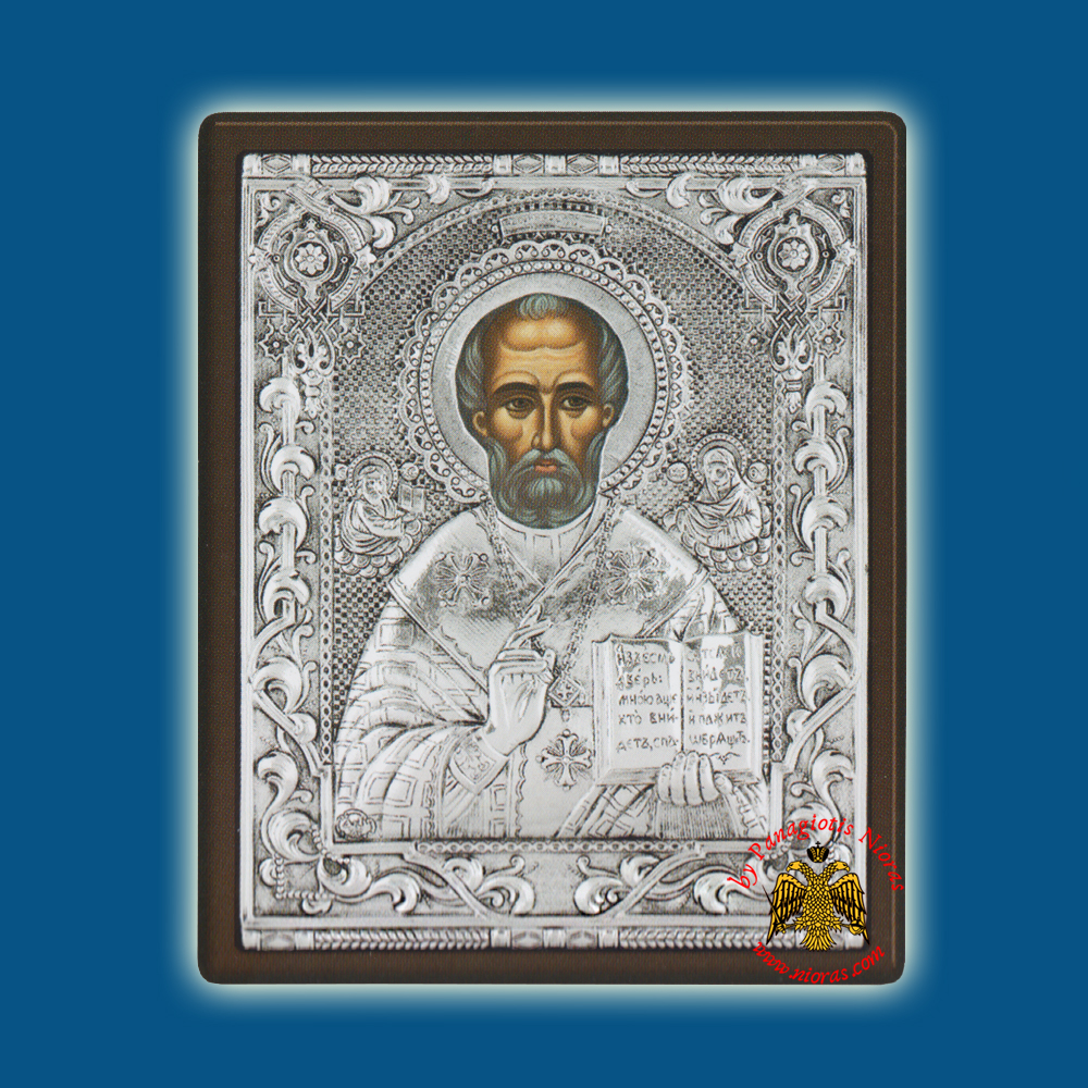 Saints Nikolaos Russia Silver Holy Icon