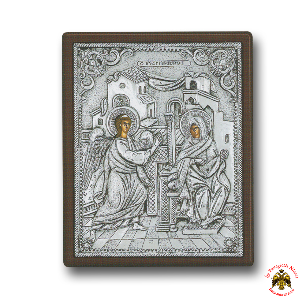 The Annunciation of Theotokos Silver Holy Icon