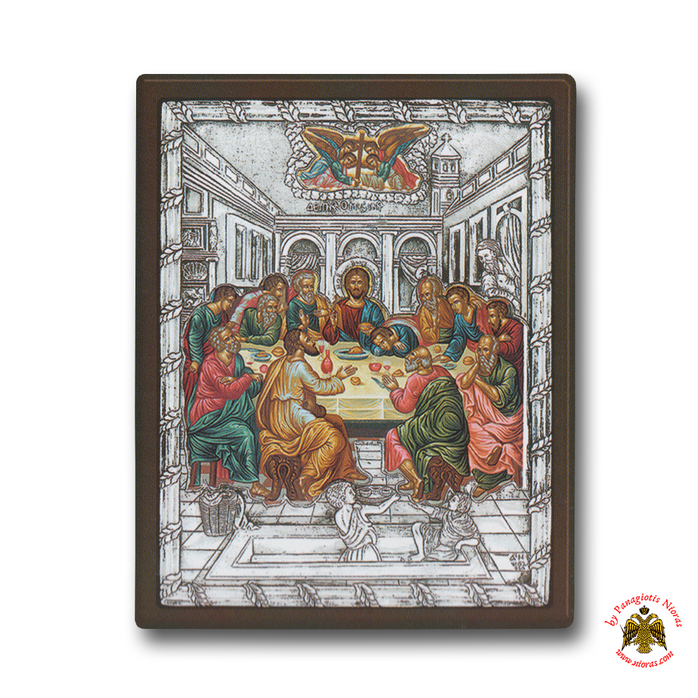 Last Supper Silver Holy Icon Coloured