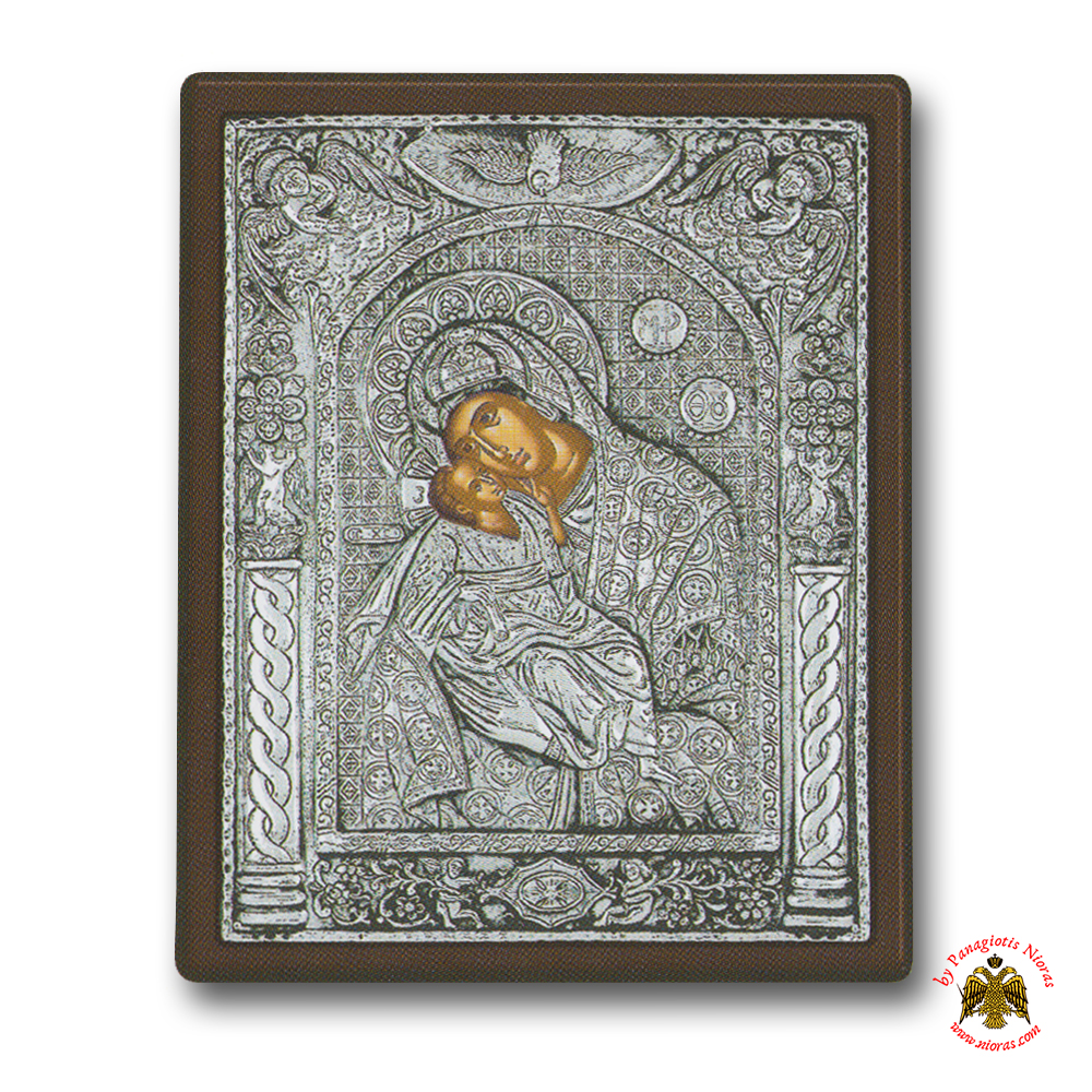 Holy Virgin Mary Theotokos Panagia Ton Aggelon Silver Holy Icon