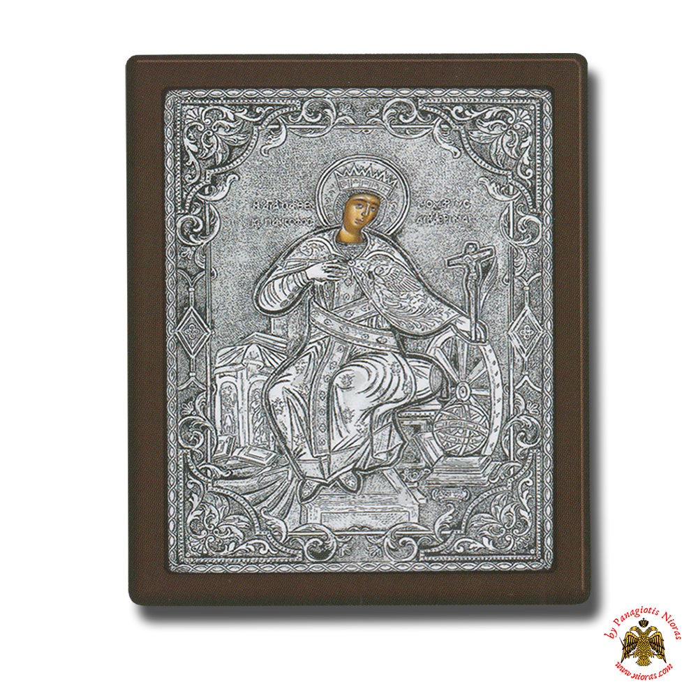 Saint Catherine Silver Holy Icon