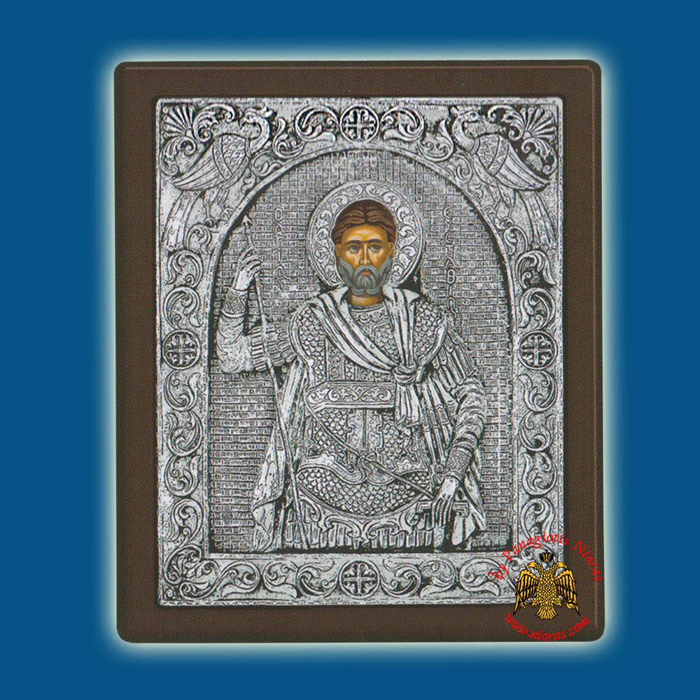 Saint Eustathios Silver Holy Icon