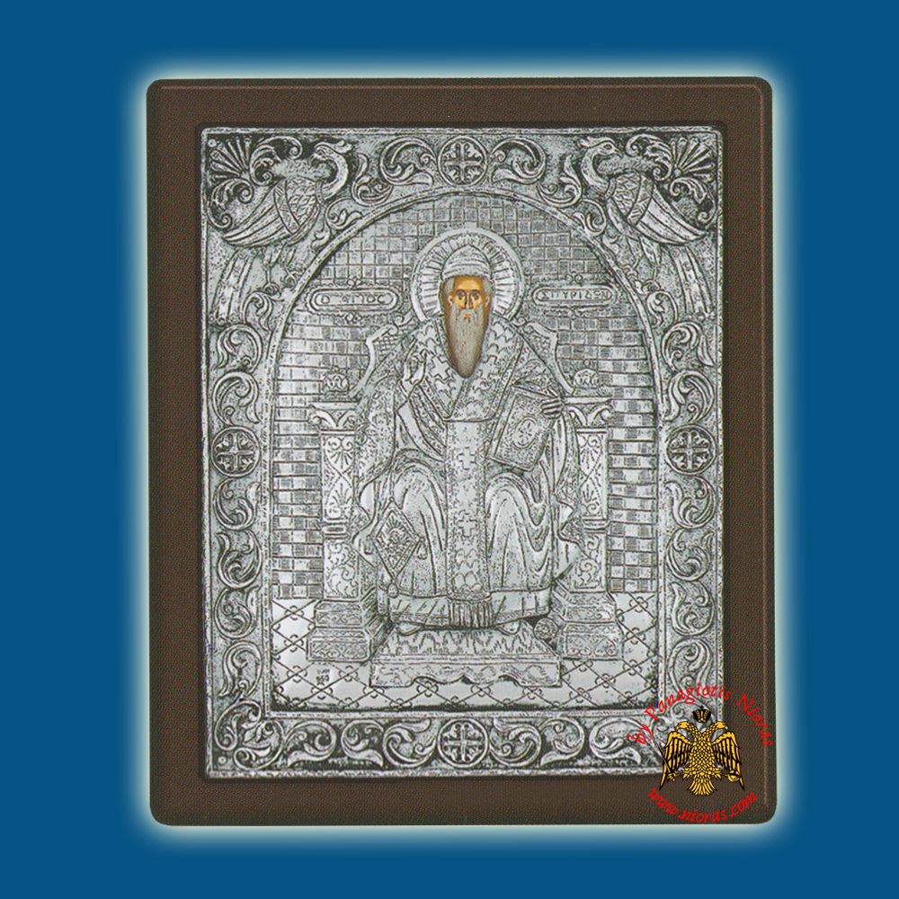 Saint Spyridon Silver Holy Icon