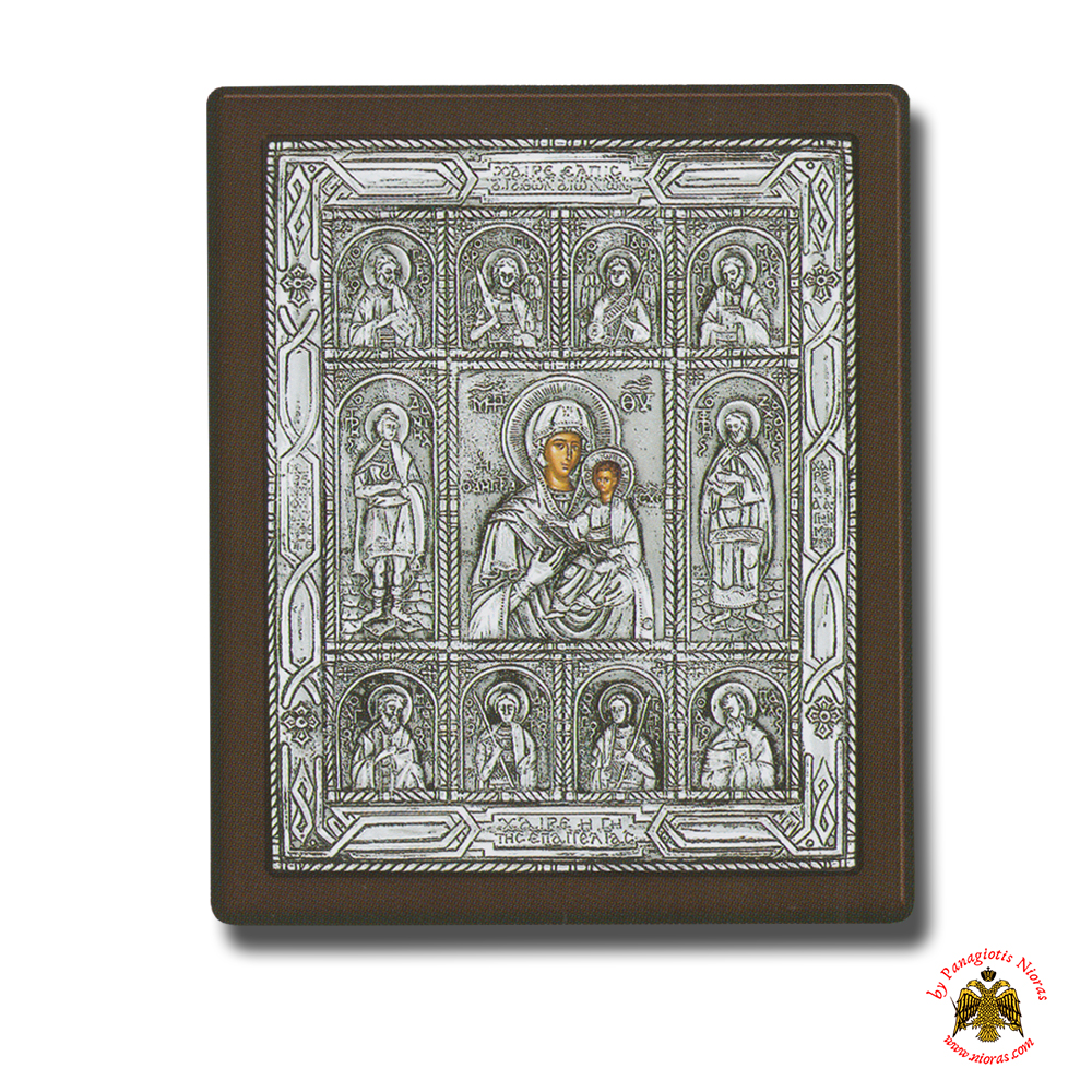 Holy Virgin Mary Theotokos Panagia earth Epaggelias Silver Holy Icon