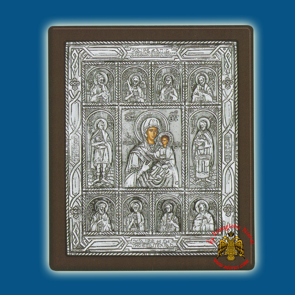 Holy Virgin Mary Theotokos Panagia earth Epaggelias Silver Holy Icon