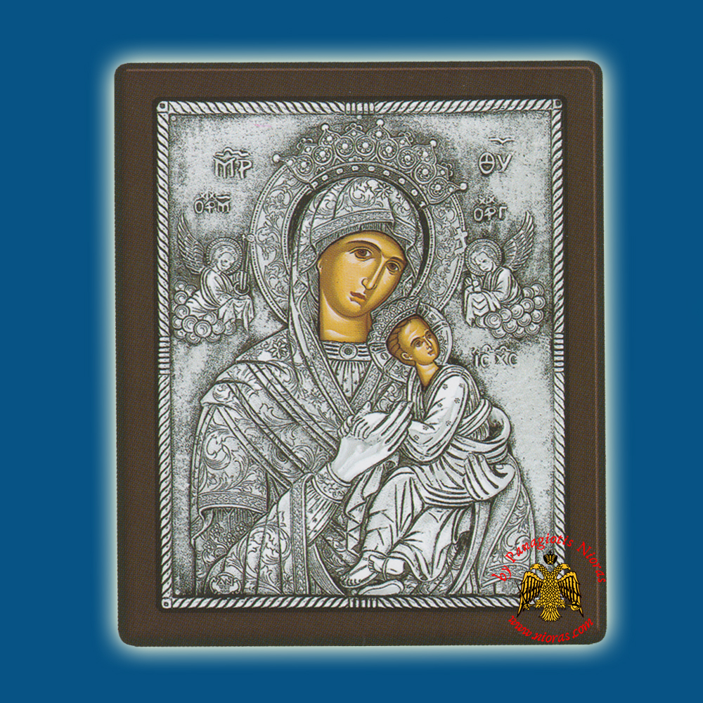 Holy Virgin Mary Theotokos Panagia Renaissance Silver Holy Icon