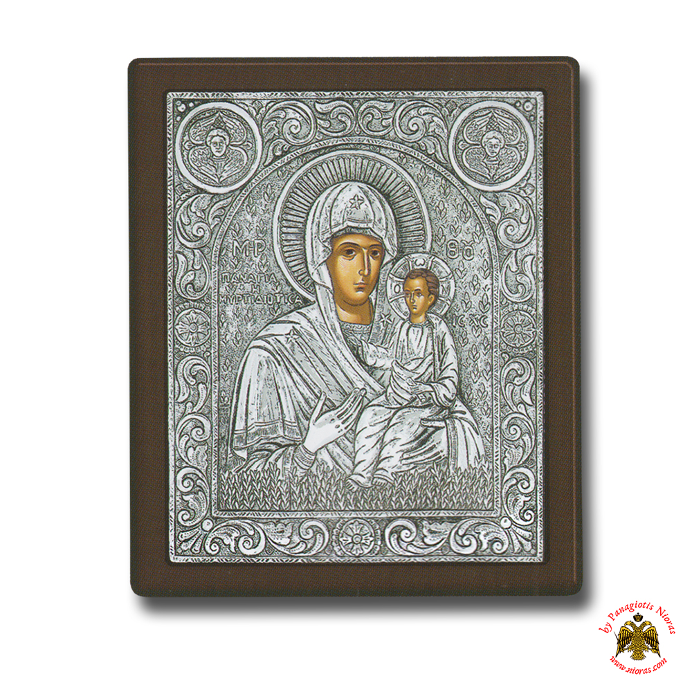 Holy Virgin Mary Theotokos Panagia Myrtidiotissa Silver Holy Icon