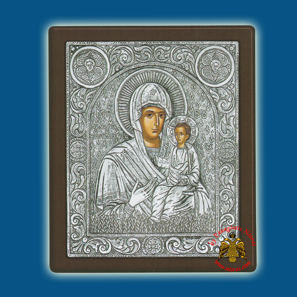 Holy Virgin Mary Theotokos Panagia Myrtidiotissa Silver Holy Icon